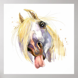 Funny Horse Art Poster