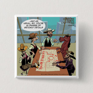 Funny Horse Bank Robber Button