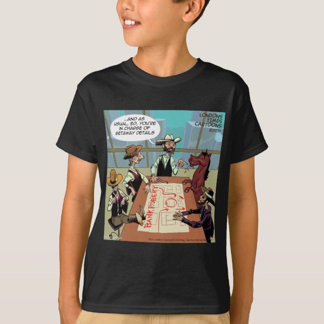 Funny Horse Bank Robber T-Shirt (Vorderseite)