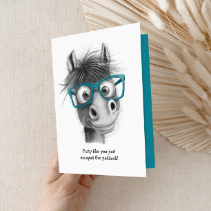 Funny Horse Birthday Card Dankeskarte