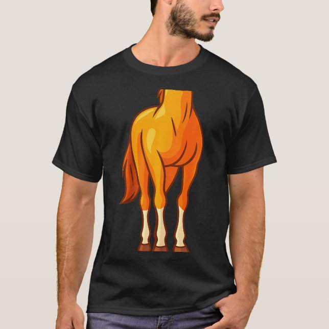 Funny Horse Body Costume Optical Illusion Gift Men T-Shirt (Vorderseite)