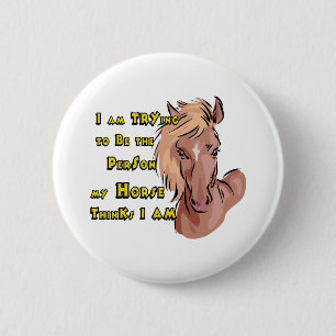 Funny Horse Button