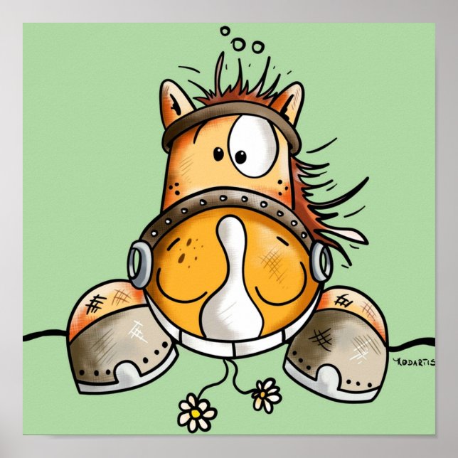 Funny Horse Cartoon Poster (Vorne)