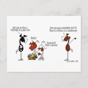 Funny Horse & Chicken Cartoon Postkarte