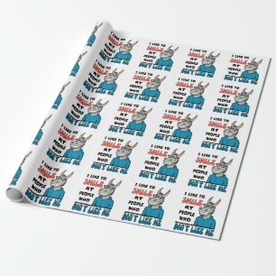 Funny Horse Donkey lächeln bei Menschen sarkastisc Geschenkpapier