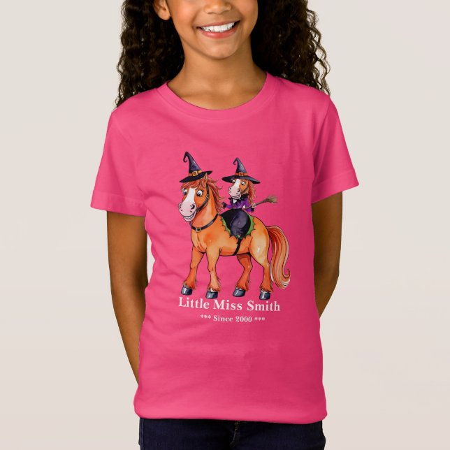 Funny Horse Hexe T-Shirt (Vorderseite)