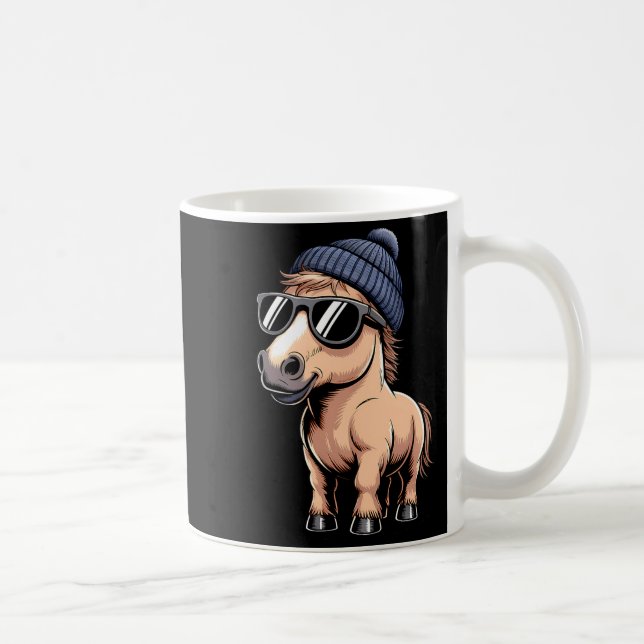 Funny Horse In Retro Style - Farm Humour Ny Funny  Kaffeetasse (Rechts)