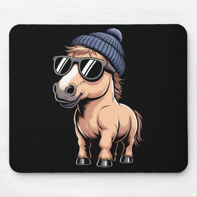 Funny Horse In Retro Style - Farm Humour Ny Funny  Mousepad (Vorne)