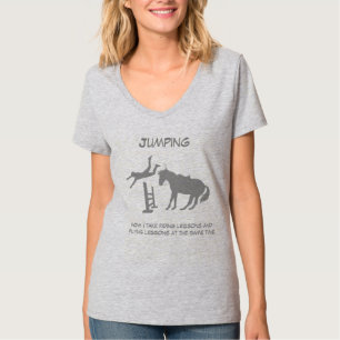 Funny Horse Jumping Flying Falling Spaß T-Shirt