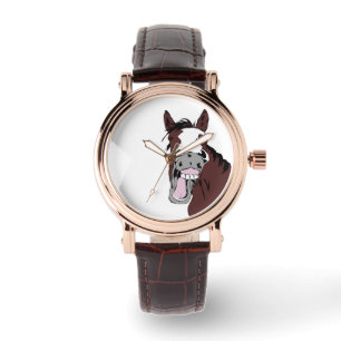 Funny Horse Laughing Cartoon Armbanduhr