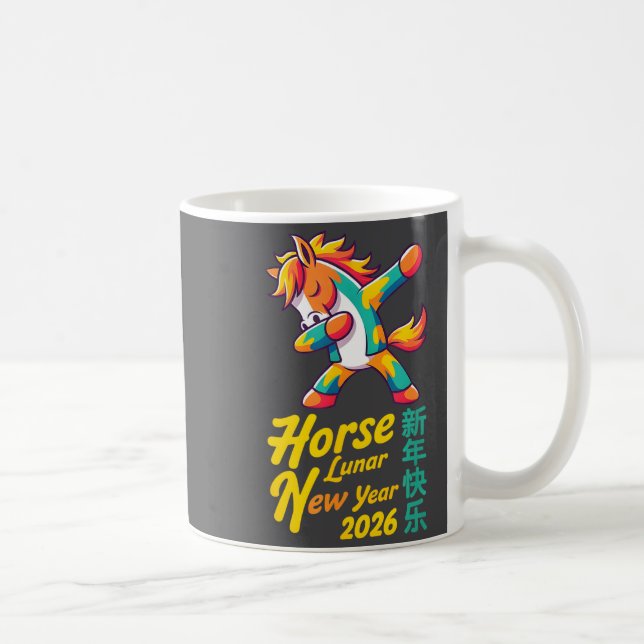 Funny Horse Lunar New Year 2026 Dabbing Design  Kaffeetasse (Rechts)