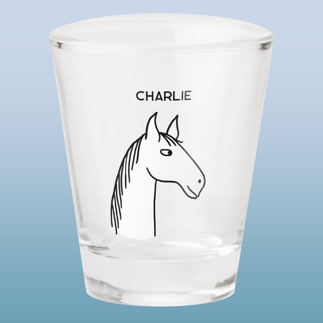 Funny Horse Personalisiert Schnapsglas (Fun Horse personalized shot glass)
