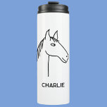 Funny Horse Personalisiert Thermosbecher<br><div class="desc">Ein lustiges Cartoon Pferdedesign für diejenigen,  die Tiere,  Pferde und Reiten Liebe. Ändern Sie den Namen,  um ihn zu personalisieren.</div>