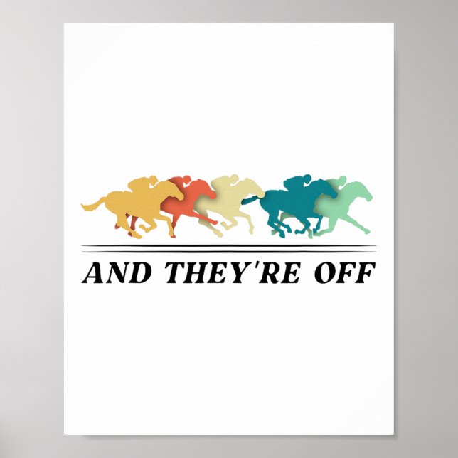 Funny Horse Racing Jockey Racer Der6 Poster (Vorne)