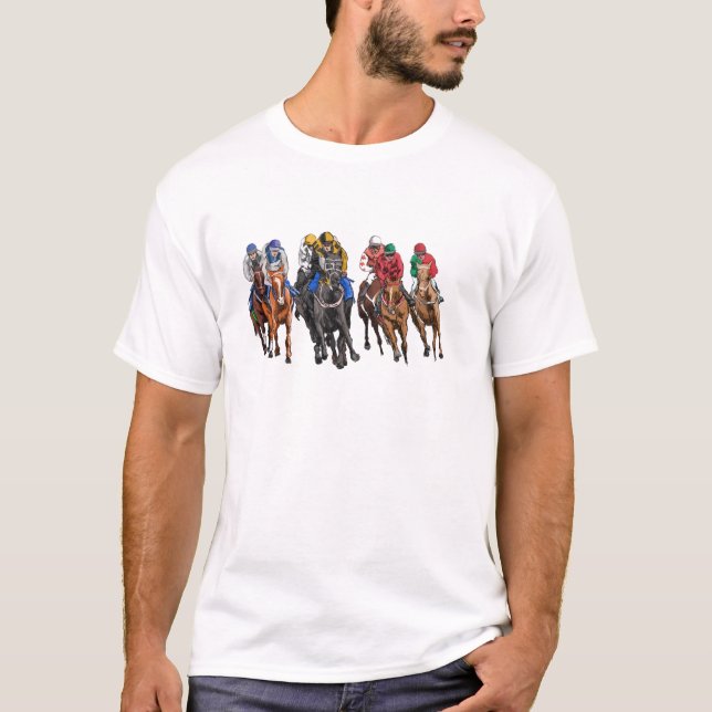 Funny Horse Racing Jockey Racer Derby Rider Race T-Shirt (Vorderseite)