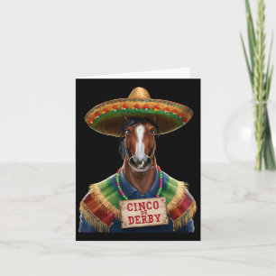 Funny Horse Racing Vintag Cinco De Der1 Karte