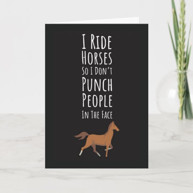 Funny Horse Riding Cards Rider Equestrian Horses Karte (Vorderseite)