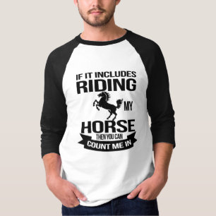 Funny Horse Riding zählt mich in T-Shirt