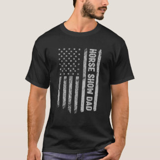 Funny Horse Show Vater Amerika Flag Patriot Vinta T-Shirt