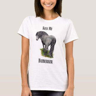 Funny Horse Spaß, Kiss My Hayburner, Reittier T-Shirt