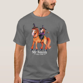 Funny Horse Witch Couple T - Shirt Tri-Blend Shirt
