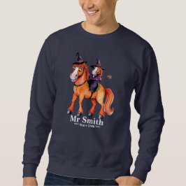 Funny Horse Witch Couple T - Shirt Tri-Blend Shirt