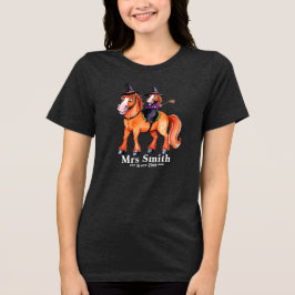 Funny Horse Witch Couple Tri-Blend Shirt