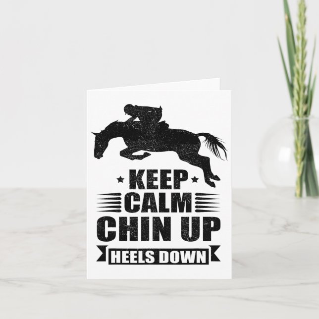 Funny Horseback Riding Gift Girls Cool Chin Up Hee Karte (Vorderseite)