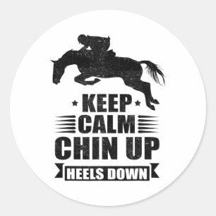 Funny Horseback Riding Gift Girls Cool Chin Up Hee Runder Aufkleber