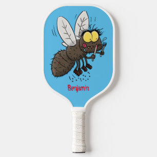 Funny horsefly insect cartoon pickleball schläger