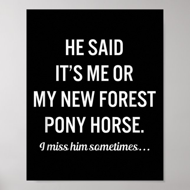 Funny Horses My New Forest Ny Horse Quote Lover  Poster (Vorne)