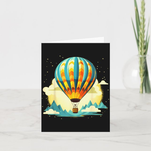 Funny Hot Air Balloon For New Adventures Lovers  Karte (Vorderseite)