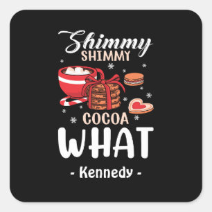 Funny Hot Chocolate & Cookie Winter Quadratischer Aufkleber
