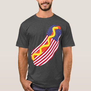 Funny Hot Dog 4. Juli USA Patriotic Hot Dog T-Shirt