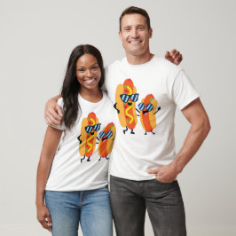 Funny Hot Dog Characters American Food  T-Shirt
