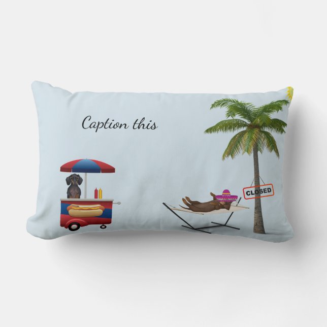 Funny Hot Dog Dackel Kissen individuell angepasst (Vorderseite)