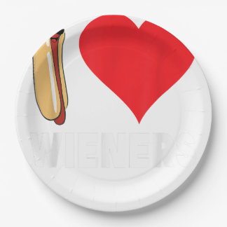 Funny Hot Dog Design - I Liebe Dackeln Herz GRILLE Pappteller