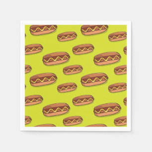 Funny Hot Dog Food Design Serviette
