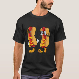 Funny Hot Dog Griddy Dance 4. Juli USA Flag Bo T-Shirt