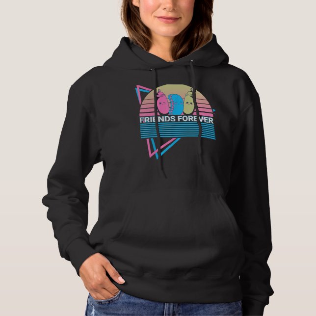 Funny Hot Dog Hotdog Retro Friends Forever Hoodie (Vorderseite)