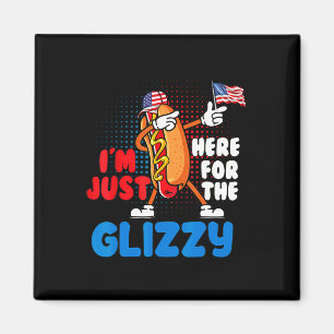 Funny Hot Dog Ich bin gerade hier für den glänzend Magnet