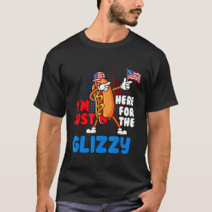 Funny Hot Dog Ich bin gerade hier für den glänzend T-Shirt