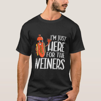 Funny Hot Dog ich bin gerade hier für die Dackeln  T-Shirt