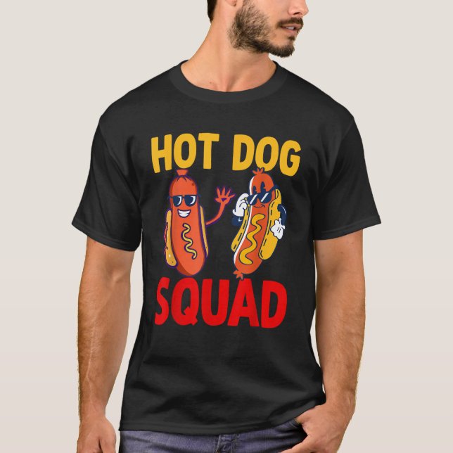 Funny Hot Dog Squad Hot Dog  T-Shirt (Vorderseite)