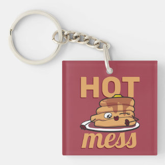 Funny Hot Mess Niedlich Pancakes Flapjacks Ahornsi Schlüsselanhänger
