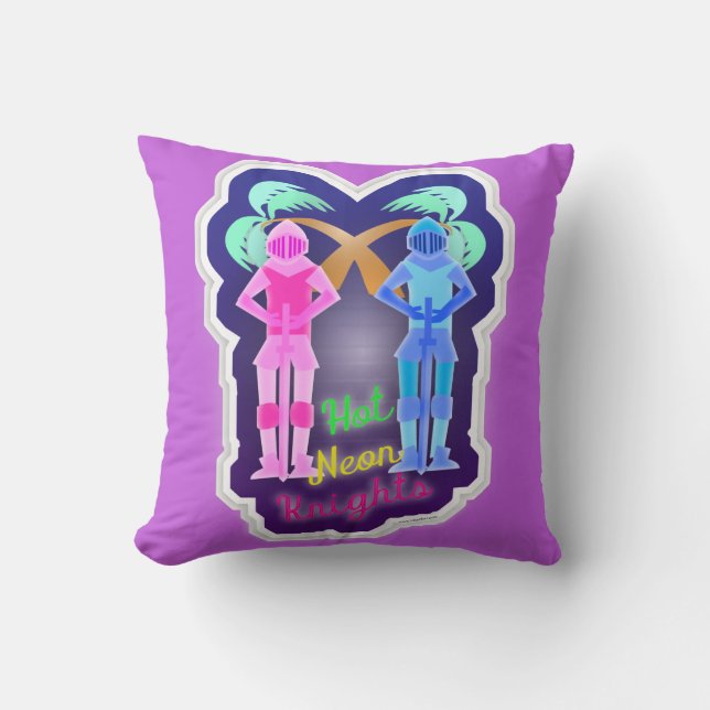 Funny Hot Neon Knights Design Kissen (Vorderseite)
