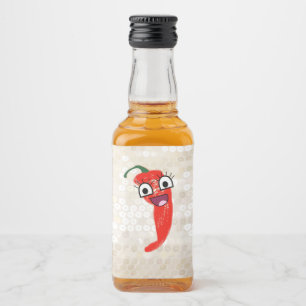 Funny Hot Pepper Alkoholflaschenetikett