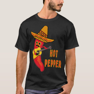 Funny Hot Pepper Guitar Playing Mariachi Jalapeno  T-Shirt