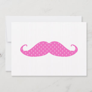 Funny Hot Pink Girly Polka Dots Mustache