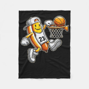 Funny Hotdog Basketball Dunk Sporthafen Fleecedecke